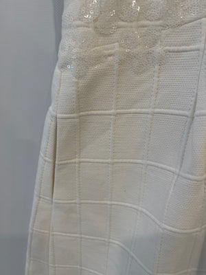 Chanel White Mini Dress With Floral Sequin Detail Size FR 42 (UK 14)