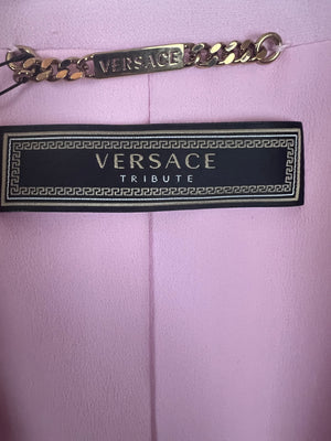 Versace Pink Longline Blazer with Medusa Head Button Details Size IT 42 (UK 10)