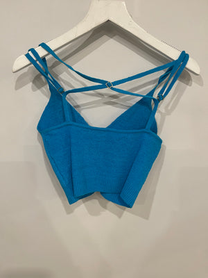 Jacquemus Blue Cropped Top with Back Strap Details FR 36 (UK 8)