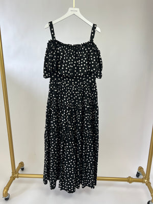 Dolce 
Gabbana Black and White Polka Dot Maxi Dress Size IT 40 (UK 8)