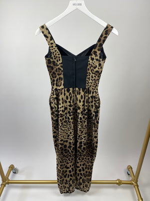 Dolce 
Gabbana Leopard Print Silk Jumpsuit Size IT 38 (UK 6)