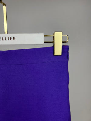 Valentino Purple Wool Mini Tailored Skirt Size IT 40 (UK 8)