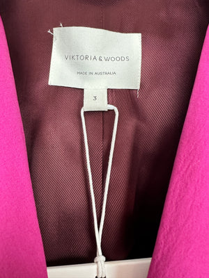 Viktoria 
Woods Grape Purple Blazer with Triangle Detail Size 3 (UK 12)