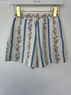 Dolce 
Gabbana Exclusive Blue Floral Striped Shorts Size IT 36 (UK 4)