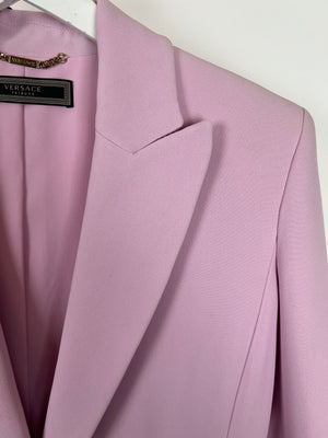 Versace Pink Longline Blazer with Medusa Head Button Details Size IT 42 (UK 10)