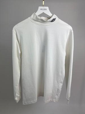 Christian Dior x Air Dior White Roll Neck Long Sleeve Top Size XS (UK 34)