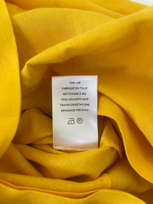 Gabriela Hearst Yellow Linen Long Dress with Belt Detail Size IT 42 (UK 10)