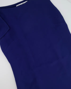 Christian Dior Electric Blue Silk Midi Dress with Shoulder Detailing Size FR 38 (UK 10)