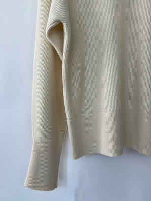 The Row Cream Crewneck Longline Cashmere Knit Jumper Size S (UK 8)