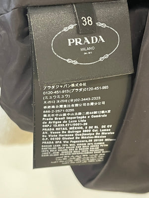 Prada Cream Wool and Cashmere Puffer Jacket with Logo Detail Size IT 38 (UK 6) RRP £2,225