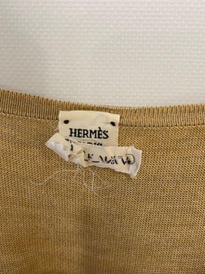 Hermès Camel Silk Tank Top Size FR 42 (UK 14)