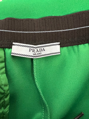 Prada Menswear Green Logo Zip-Up Jacket and Joggers Tracksuit Set Size S/M