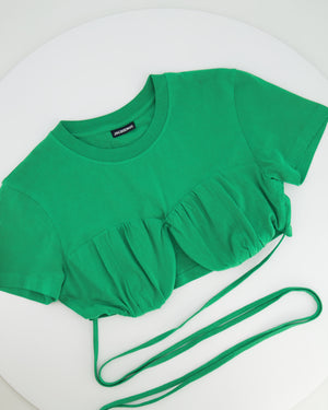 Jacquemus Green Cropped Wrap Detail Top Size S (UK 8)