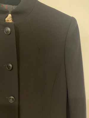 Hermes Black Blazer Jacket with Velvet Collar Detail Size FR 38 (UK 10)