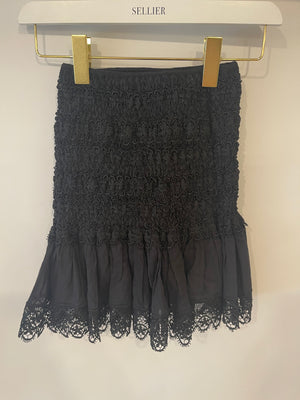 Charo Ruiz Black Ruffled Mini Skirt Size S (UK 8)