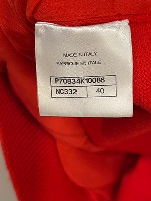 *HOT* Chanel Red Cashmere Jumper with Pearl Crystal Embellished Logo Size FR 40 (UK 12)