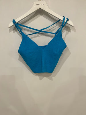 Jacquemus Blue Cropped Top with Back Strap Details FR 36 (UK 8)