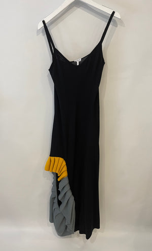 Loewe Black Ruffle Knit Convertible Midi Dress Size XS (UK 6) RRP £1,200