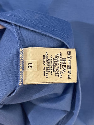 Hermès Blue T-Shirt with Logo Detail Size FR 38 (UK 10)