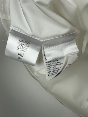 *HOT* Miu Miu Cropped White Short Sleeve Poplin Shirt With Logo Detail Size IT 36 (UK 6)