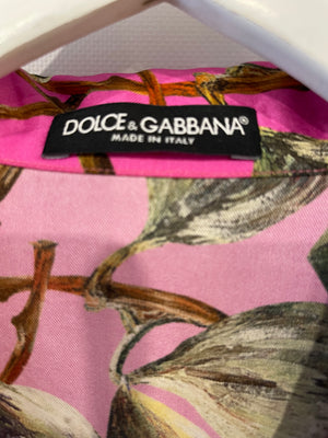 *HOT* Dolce 
Gabbana Pink Fig Printed Silk Trousers and Shirt Set Size IT 36/38 (UK 4/6) RRP £2,650