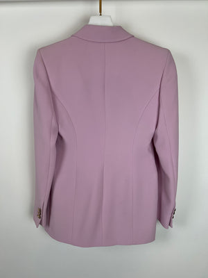 Versace Pink Longline Blazer with Medusa Head Button Details Size IT 42 (UK 10)