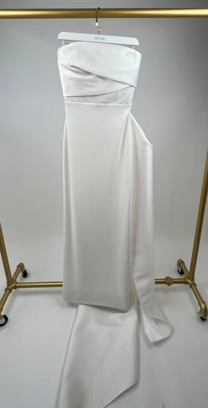 Solace London White Kinsley Strapless Maxi Dress Size UK 8