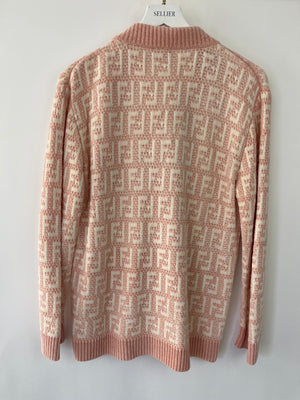 Fendi Kids Pink FF Logo Button Down Cardigan Size 12A