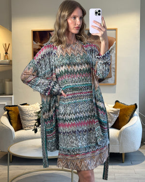 Missoni Multi-Colour Mini Dress and Belted Cardigan Set Size IT 42 (UK 10) and Size IT 38 (UK 6)IEN