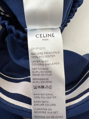 Celine Blue Two-Piece Tracksuit Set with Logo and Stripe Trim Size XS/S (UK 6/8)