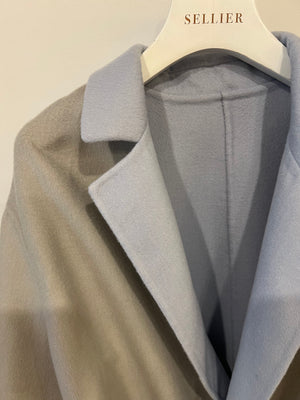 Loro Piana Grey/Blue Reversible Baby Cashmere Jimi Jacket with Leather Belt Size L (UK 12) RRP £5,055