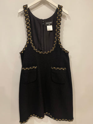 Chanel Black Sleeveless Tweed Dress and Jacket Set with Embellished Button Details Size FR 40/44 (UK 12/16)