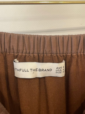 Faithfull The Brand Brown Crop Top and Skirt Set Size S (UK 8)