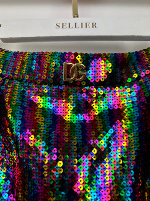 Dolce 
Gabbana Multi-Colour Sequin Mini Skirt Size XS (UK 4-6)