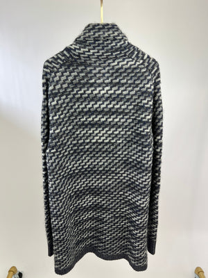 Missoni Menswear Navy and White ZigZag Oversized Cardigan Size IT 52 (UK 42)