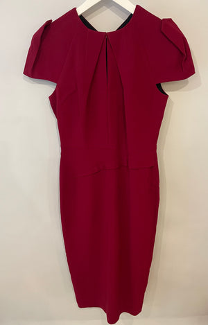 Roland Mouret Burgundy Short-Sleeve Mini Dress Size FR 38 (UK 10)