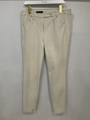 Loro Piana Chalk White Straight Leg Trousers Size IT 46 (UK 14) RRP £1,250