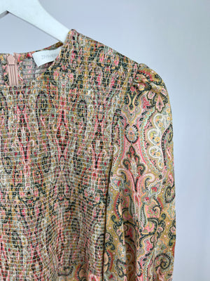 Zimmermann Pink Long Sleeve Paisley Print Maxi Dress Size 2 (UK 12)