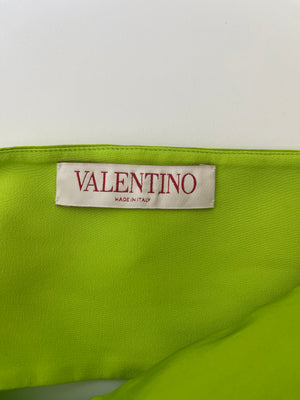 Valentino Lime Green Cropped Satin Sleeveless Top IT 42 (UK 10)