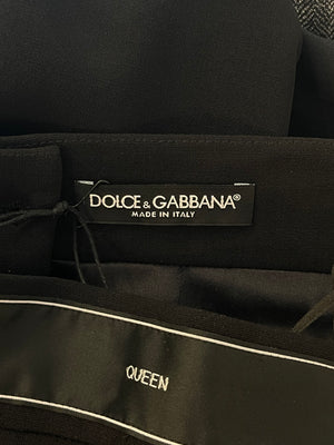 Dolce 
Gabbana Black Wool Pencil Skirt with Logo Details Size IT 40 (UK 8) RRP £950