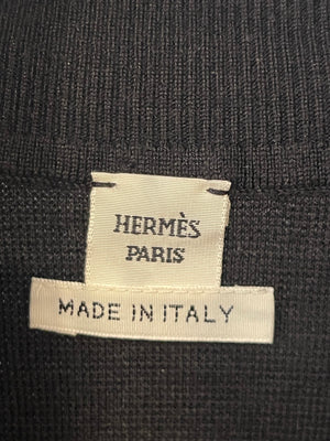 Hermès Black and White Checkered High Neck Jumper Size FR 34 (UK 6)