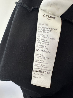 Celine Menswear Black No 16 Logo Long Sleeve Double Lined Top Size EU 46 (UK S)