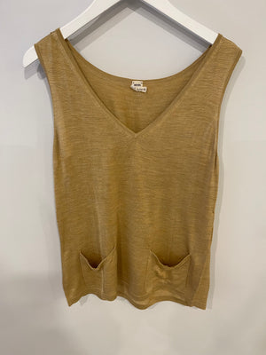 Hermès Camel Silk Tank Top Size FR 42 (UK 14)