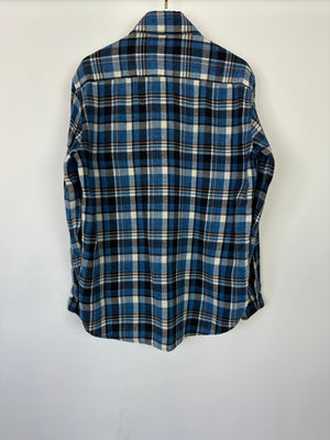 Saint Laurent Blue Plaid Long Sleeve Shirt Size S (UK 8)