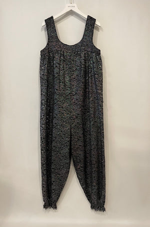 Chanel Grey Metallic Floral Embroidered Jumpsuit Size FR 36 (UK 8)