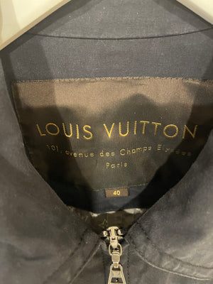 Louis Vuitton Navy and Grey Monogram Rain Coat with Pocket Details Size FR 40 (UK 12)