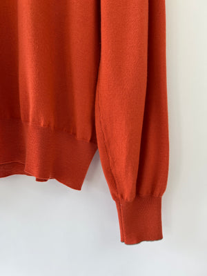 Brunello Cucinelli Orange High-Neck Long Sleeve Jumper Size IT 48 (UK 38)