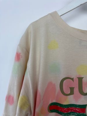 Gucci Multicolour Tie Dye Logo T-Shirt Size IT 38 (UK 10)