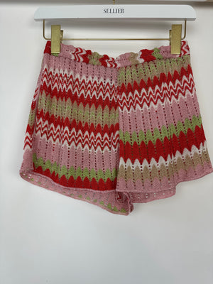 Missoni Mare Pink Zig-Zag Print Mini Shorts Size IT 40 (UK 8)