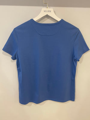 Hermès Blue T-Shirt with Logo Detail Size FR 38 (UK 10)